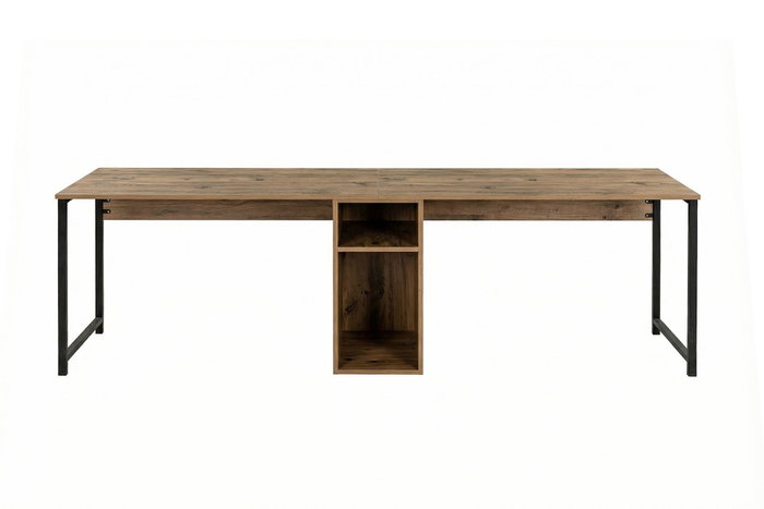 Nordure Twin Study Desk - Pino Atlántico, Negro Nordure Twin Study Desk - Pino Atlántico, Negro